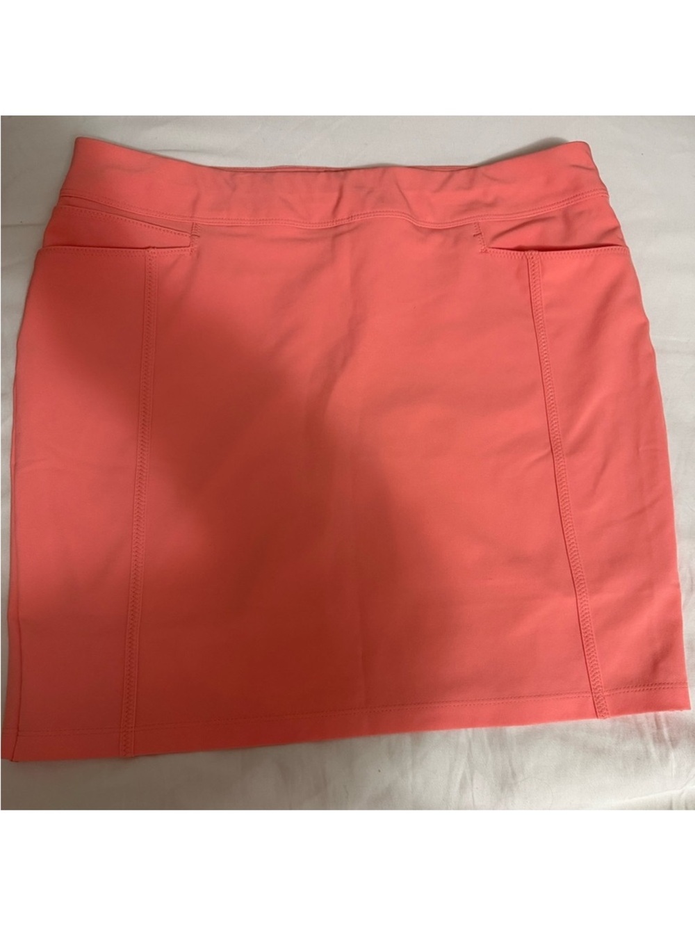 Coral Stretch Ponte Pencil Skirt